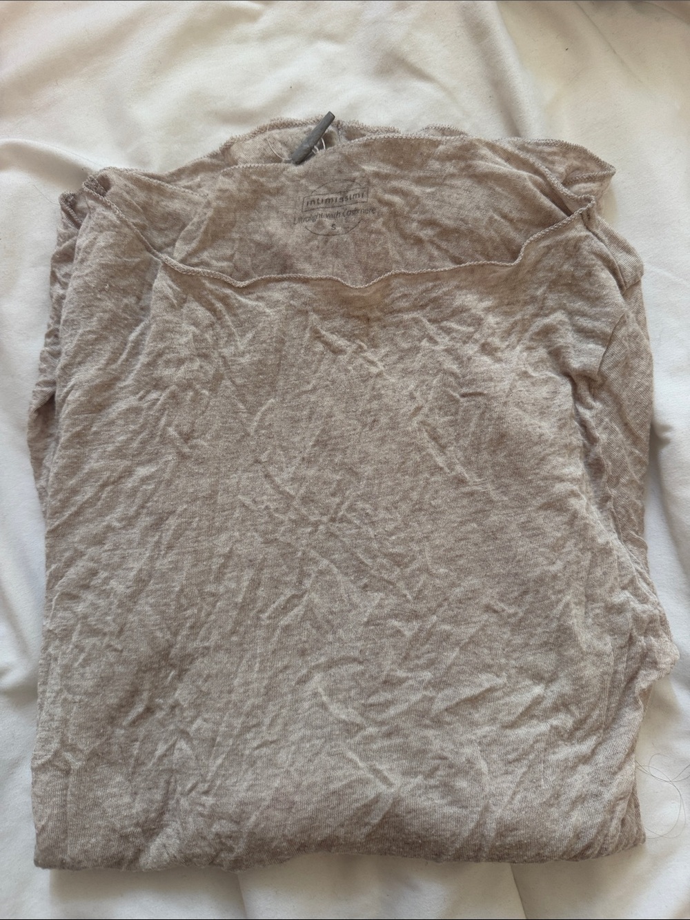 intimissimi Lightweight Long Sleeve Tee in Beige